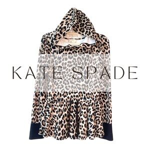 Kate Spade Leopard Print Pullover Hoodie XS